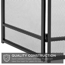 Load image into Gallery viewer, Best Choice Products 47.5x27.25in 3-Panel Simple Steel Mesh Fireplace Screen, Fire Spark Guard Grate for Living Room Home Decor w/Rustic Worn Finish - Black

