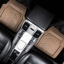 Load image into Gallery viewer, CASS Pass 4 Piece Leather Car Floor Mats -3D Waterproof All Weather, Universal Trim to Fit &amp; Anti-Slip Burr Bottom Safety &amp; Light Easy Clean Install for SUV Truck Auto Sedan Van (Beige)
