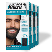 Load image into Gallery viewer, Just For Men Shampoo-In Color (Formerly Original Formula), Mens Hair Color &amp; Mustache &amp; Beard, Beard Dye for Men with Brush Included for Easy Application

