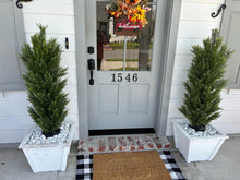 Load image into Gallery viewer, THE BLOOM TIMES 4ft Cedar Topiary Trees – Artificial Outdoor Fake Potted Plants, UV Resistant Faux Evergreen Pine &amp; Cypress Bushes Shrubs for Front Porch Planter Decor, 4 Foot Set of 2
