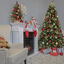 Load image into Gallery viewer, National Tree Company Pre-Lit Artificial Full Christmas Tree, Green, North Valley Spruce, White Lights, Includes Stand, 9 Feet
