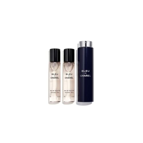 CHANEL Bleu De Chanel Eau De Toilette Travel Spray & Two Refills for Men - 3x20ml/0.7oz,