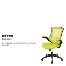 Load image into Gallery viewer, Flash Furniture Mid-Back Green Mesh Swivel Ergonomic Task Office Chair with Flip-Up Arms
