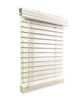 Load image into Gallery viewer, US Window And Floor 2&quot; Faux Wood 30.5&quot; W x 48&quot; H, Inside Mount Cordless Window Blinds, 30.5 x 48, Smooth White,CLF0103040480
