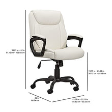 Load image into Gallery viewer, Amazon Basics Classic Puresoft Padded Mid-Back Office Computer Desk Chair with Armrest - Cream
