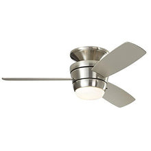 Load image into Gallery viewer, Harbor Breeze Mazon 44-in Brushed Nickel Flush Mount Indoor Ceiling Fan with Light Kit and Remote (3-Blade)
