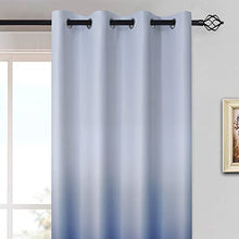 Load image into Gallery viewer, Yakamok Blue Ombre Curtains Light Blocking Gradient Color Drapes Room Darkening Thermal Insulated Grommet Window Panels for Living Room/Bedroom (2 Panels, 52x84 Inch)
