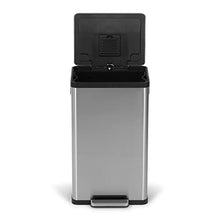 Load image into Gallery viewer, SIMPLI-MAGIC 50 Liter / 13.2 Gallon Soft-Close, Smudge Resistant Trash Can with Foot Pedal and Built in Filter- Stainless Steel, Sleek Finish
