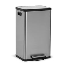 Load image into Gallery viewer, SIMPLI-MAGIC 50 Liter / 13.2 Gallon Soft-Close, Smudge Resistant Trash Can with Foot Pedal and Built in Filter- Stainless Steel, Sleek Finish
