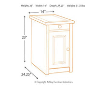 Load image into Gallery viewer, Signature Design by Ashley Bolanburg Farmhouse Chair Side End Table with Outlets and USB Ports, Antique White &amp; Brown
