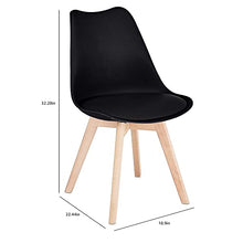 Load image into Gallery viewer, CangLong Mid Century Modern DSW Side Wood Legs Dining-Chairs, Pack of 4, Black
