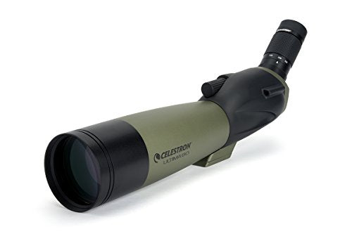 Celestron – Ultima 80 Angled Spotting Scope – 20 to 60x80mm Zoom Eyepiece – Multi-Coated Optics for Bird Watching, Wildlife, Scenery and Hunting – Waterproof and Fogproof – Includes Soft Carrying Case