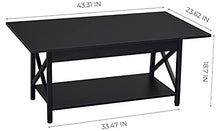 Load image into Gallery viewer, GreenForest Coffee Table Farmhouse Rustic with Storage Shelf for Living Room 43.3 x 23.6 inch, Easy Assembly, Black
