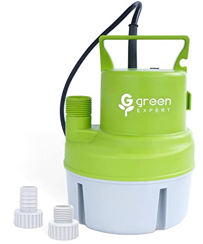Green Expert 1/6HP Handy Utility Pump Submersible 25-Foot Power Cord Portable for Water Removal from Pools Hot Tub Flooded House Basement Sump Pit Backup Drain Pump Easy to Use