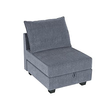 Load image into Gallery viewer, HONBAY Modern Fabric Middle Module for Modular Sofa Customizable Sectional Sofa Couch Accent Armless Chair, Bluish Grey

