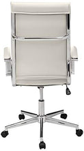 Load image into Gallery viewer, Amazon Basics High-Back Executive Swivel Office Desk Chair with Ribbed Puresoft Upholstery - White, Lumbar Support, Modern Style
