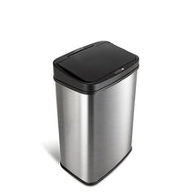 Load image into Gallery viewer, NINESTARS DZT-50-28 Automatic Touchless Motion Sensor Rectangular Trash Can, 13 Gal, Black Trim
