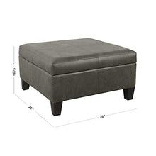 Load image into Gallery viewer, Homepop Home Decor |K2380-E903| Luxury Large Faux Leather Square Storage Ottoman | Ottoman with Storage for Living Room &amp; Bedroom, Gray
