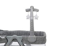 Load image into Gallery viewer, Simmons Kids City Sleeper Bedside Bassinet Portable Crib - Activity Mobile Arm with Nightlight, Vibrations, Twinkle Lights and Rotating Stars, Grey Tweed
