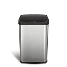 Load image into Gallery viewer, NINESTARS DZT-50-28 Automatic Touchless Motion Sensor Rectangular Trash Can, 13 Gal, Black Trim
