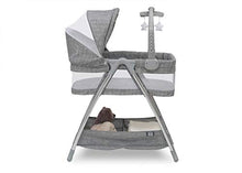 Load image into Gallery viewer, Simmons Kids City Sleeper Bedside Bassinet Portable Crib - Activity Mobile Arm with Nightlight, Vibrations, Twinkle Lights and Rotating Stars, Grey Tweed
