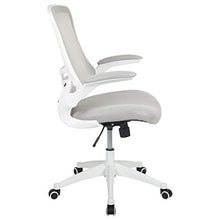 Load image into Gallery viewer, Flash Furniture Mid-Back Light Gray Mesh Swivel Ergonomic Task Office Chair with White Frame and Flip-Up Arms
