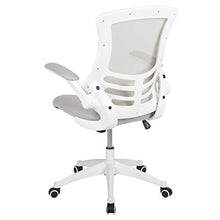 Load image into Gallery viewer, Flash Furniture Mid-Back Light Gray Mesh Swivel Ergonomic Task Office Chair with White Frame and Flip-Up Arms
