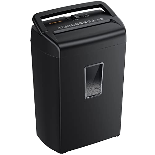 Bonsaii 10-Sheet Cross Cut Paper Shredder, 5.5 Gal Home Office Heavy Duty Shredder for Credit Card, Staple, Clip with Transparent Window(C209-D)