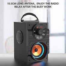 Load image into Gallery viewer, Portable Big Bluetooth Speakers with Light, Wireless with Subwoofer, FM Radio, LED Lights, EQ, Booming Bass, Bluetooth 4.2 Stereo Loud Outdoor/Indoor Retro , for Home, Camping, Travel

