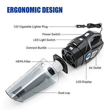 Load image into Gallery viewer, VARSK 4-in-1 Car Vacuum Cleaner, Tire Inflator Portable Air Compressor with Digital Tire Pressure Gauge LCD Display and LED Light, 12V DC Air Compressor Pump, 15FT Cord, Bonus HEPA Filter and Nozzles
