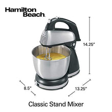 Load image into Gallery viewer, Hamilton Beach Classic Stand and Hand Mixer, 4 Quarts, 6 Speeds with QuickBurst, Bowl Rest, 290 Watts Peak Power, Black and Stainless
