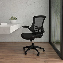 Load image into Gallery viewer, Flash Furniture Desk Chair with Wheels | Swivel Chair with Mid-Back Black Mesh and LeatherSoft Seat for Home Office and Desk
