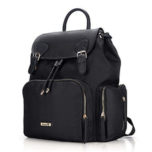 Load image into Gallery viewer, Diaper Bag Backpack, Hafmall Multifunction Stylish Baby Bag with Stroller Hooks for Boys Girls, Large Travel Maternity Nappy Bag for Mom Dad (Black)
