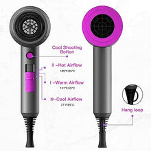 Load image into Gallery viewer, Slopehill Professional Ionic Hair Dryer, Powerful 1800W Fast Drying Low Noise Blow Dryer with 2 Concentrator Nozzle 1 Diffuser Attachments for Home Salon Travel
