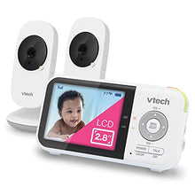 Load image into Gallery viewer, VTech VM819-2 Video Baby Monitor with 19-Hour Battery Life, 2 Cameras, 1000ft Long Range, Auto Night Vision, 2.8” Screen, 2-Way Audio Talk, Temperature Sensor, Power Saving Mode and Lullabies

