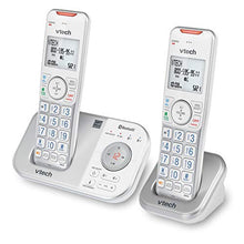 Load image into Gallery viewer, VTech VS112-27 DECT 6.0 Bluetooth 2 Handset Cordless Phone for Home with Answering Machine, Call Blocking, Caller ID, Intercom and Connect to Cell (Silver &amp; White)
