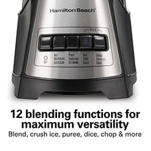 Load image into Gallery viewer, Hamilton Beach Power Elite Wave Action blender-for Shakes &amp; Smoothies, Puree, Crush Ice, 40 Oz Glass Jar, 12 Functions, Stainless Steel Ice Sabre-Blades, Black (58148A)
