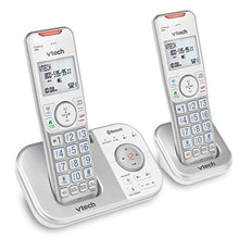 Load image into Gallery viewer, VTech VS112-27 DECT 6.0 Bluetooth 2 Handset Cordless Phone for Home with Answering Machine, Call Blocking, Caller ID, Intercom and Connect to Cell (Silver &amp; White)
