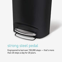 Load image into Gallery viewer, simplehuman 50 Liter / 13 Gallon Semi-Round Kitchen Step Trash Can with Secure Slide Lock, Black Plastic
