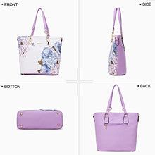 Load image into Gallery viewer, 2E-youth Women Designer Purses And Handbags Set Satchel Shoulder Bags Tote Bags 6pcs Wallets (purple&amp;white)
