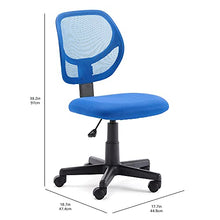 Load image into Gallery viewer, Amazon Basics Low-Back Computer Task Office Desk Chair with Swivel Casters - Blue
