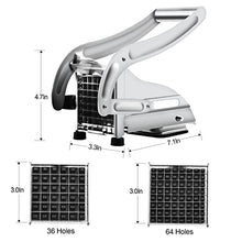 Load image into Gallery viewer, French Fry Cutter with 2 Blades, Professional Potato Cutter Stainless Steel, Potato Slicer French Fries, Press French Fries Cutter for Potato
