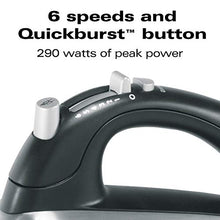 Load image into Gallery viewer, Hamilton Beach Classic Stand and Hand Mixer, 4 Quarts, 6 Speeds with QuickBurst, Bowl Rest, 290 Watts Peak Power, Black and Stainless
