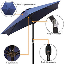 Load image into Gallery viewer, Blissun 7.5 ft Patio Umbrella, Yard Umbrella Push Button Tilt Crank (Navy Blue)
