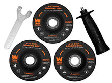 Load image into Gallery viewer, WEN 94475 7.5-Amp 4-1/2-Inch Angle Grinder with Reversible Handle, Three Grinding Discs, and Carrying Case, Black,orange
