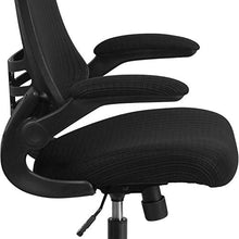 Load image into Gallery viewer, Flash Furniture High-Back Black Mesh Swivel Ergonomic Executive Office Chair with Flip-Up Arms and Adjustable Headrest
