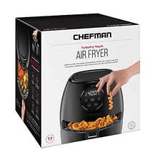 Load image into Gallery viewer, CHEFMAN Small Air Fryer Healthy Cooking, 3.6 Qt, User Friendly, Nonstick, Digital Touch Screen, Dishwasher Safe Basket, w/ 60 Minute Timer &amp; Auto Shutoff, Matte Black, Cookbook Included
