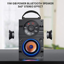Load image into Gallery viewer, Portable Big Bluetooth Speakers with Light, Wireless with Subwoofer, FM Radio, LED Lights, EQ, Booming Bass, Bluetooth 4.2 Stereo Loud Outdoor/Indoor Retro , for Home, Camping, Travel
