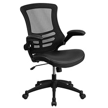 Load image into Gallery viewer, Flash Furniture Desk Chair with Wheels | Swivel Chair with Mid-Back Black Mesh and LeatherSoft Seat for Home Office and Desk
