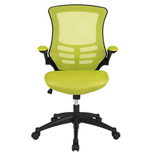 Load image into Gallery viewer, Flash Furniture Mid-Back Green Mesh Swivel Ergonomic Task Office Chair with Flip-Up Arms
